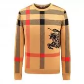burberry logo sweat hommes femmes pull fletch vintage col rond yellow